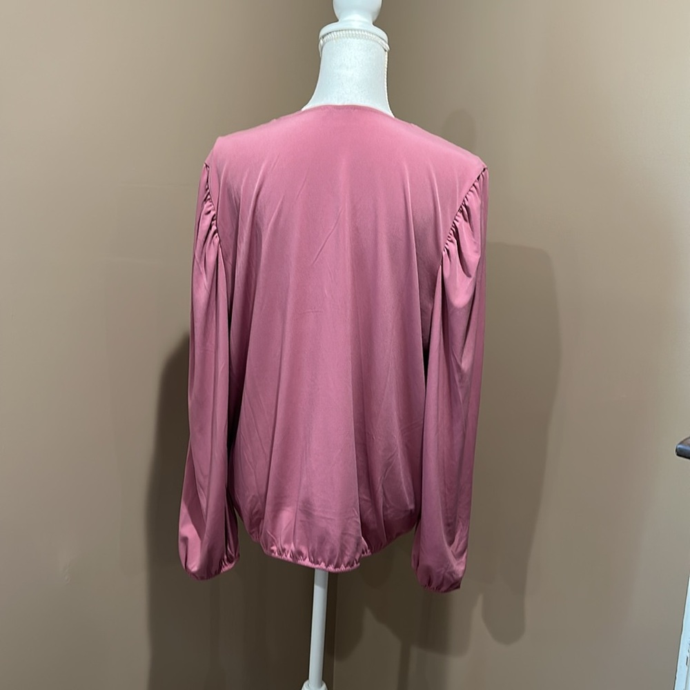 VENUS Faux Wrap Lace Trim Blouse - Heather Rose NEW - Picture 10 of 12